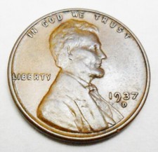 1937 D Lincoln Wheat Cent / Penny *AU - ABOUT UNCIRCULATED*   *FREE SHIPPING*
