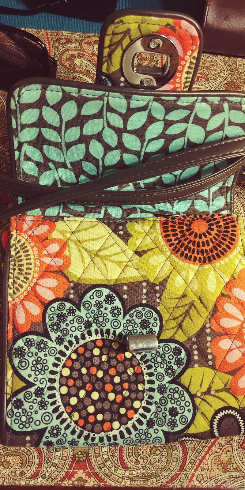 Vera Bradley size 6.5x6.5 quilted floral womans Crossbody purse eBay