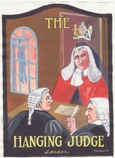 Fun 10inch 25cm MINI PUB SIGN bar inn tavern  HANGING JUDGE court jury barrister