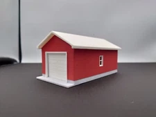1:64 S Scale-RED-One Car Garage with removable roof, movable door for model cars