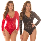 Sexy Musthave Lace Bodysuit Lace Women Koucla Long Sleeve I See I Don't See New