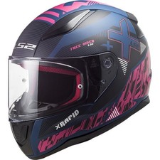 CASCO LS2 FF 353 RAPID X-TREET MATT BLU FUCSIA INTEGRALE VISIERA TRASPARENTE