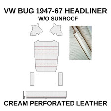 For Vw Beetle Bug Headliner Roof Lining Perforated Cream.wo Sunroof 1947-67 For Vw Beetle Bug Headliner Roof Lining Perforated Cream.wo Sunroof 1947-67