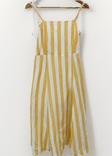 GAP Women's Yellow And White Stripped Lennon Dress