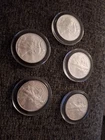 Lot Of 5.  2008 American Silver Eagle Uncirculated 1 Oz .999 Fine Silver Bullion