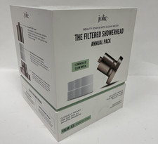 Jolie Filtered Showerhead Annual Pack w/4 Total Filter Refills Brushed Steel New