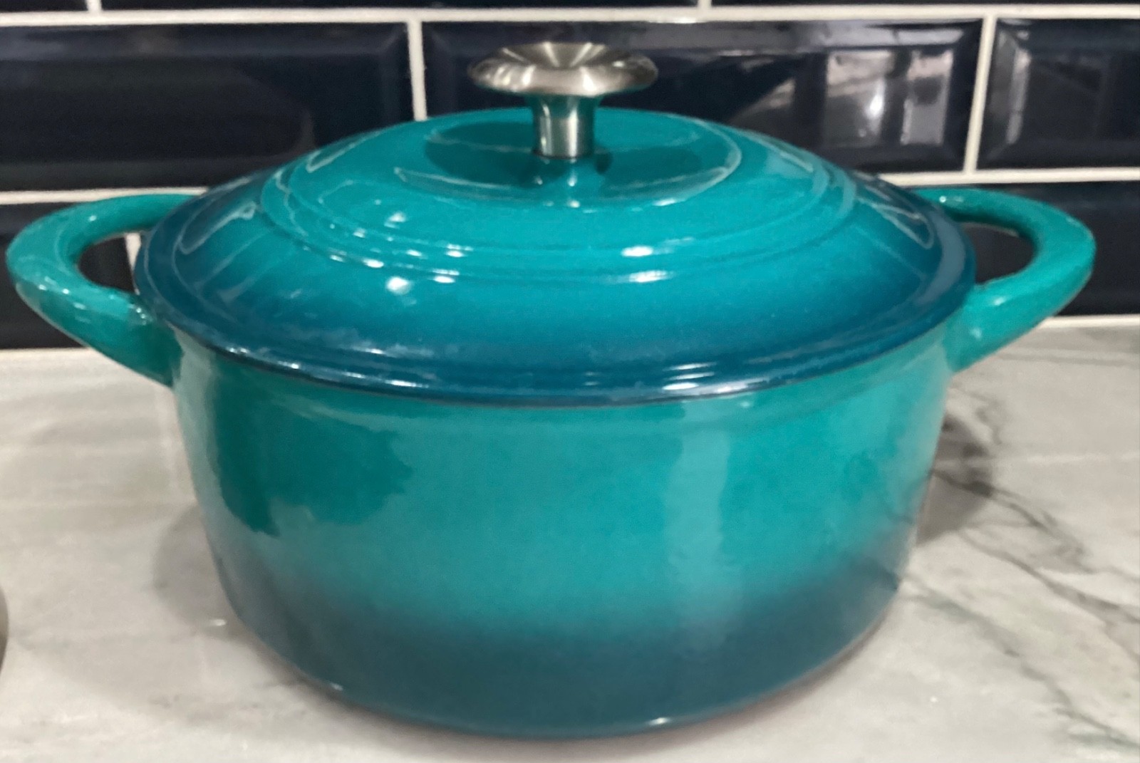 Tramontina 4QT Peacock Enameled Cast Iron Dutch Oven