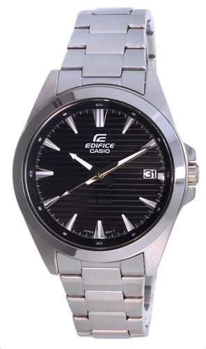 Casio EDIFICE Black Dial Stainless Steel Quartz EFV-140D-1AV 100M Mens Watch