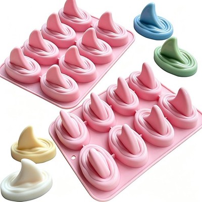2 Pack Shark Fin Silicone Mold, 3D Shark Fin Ice Cube Mold Realistic Wave Base
