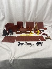 MARX Vintage Fort Apache Mixed Parts Horse Figures Fencing Accessories Lot