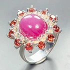 Antique ring Ruby Ring 925 Sterling Silver Size 8 /R453805