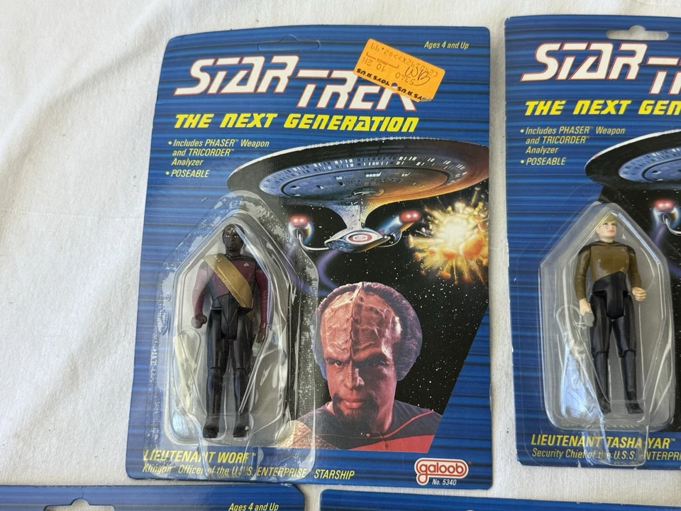 5x 1988 Galoob Star Trek The Next Generation LOTE La Forge Worf Tasha yar Foto 2 de 4