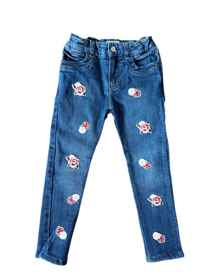 Mayoral Floral Embellished Skinny Jeans Size 4 