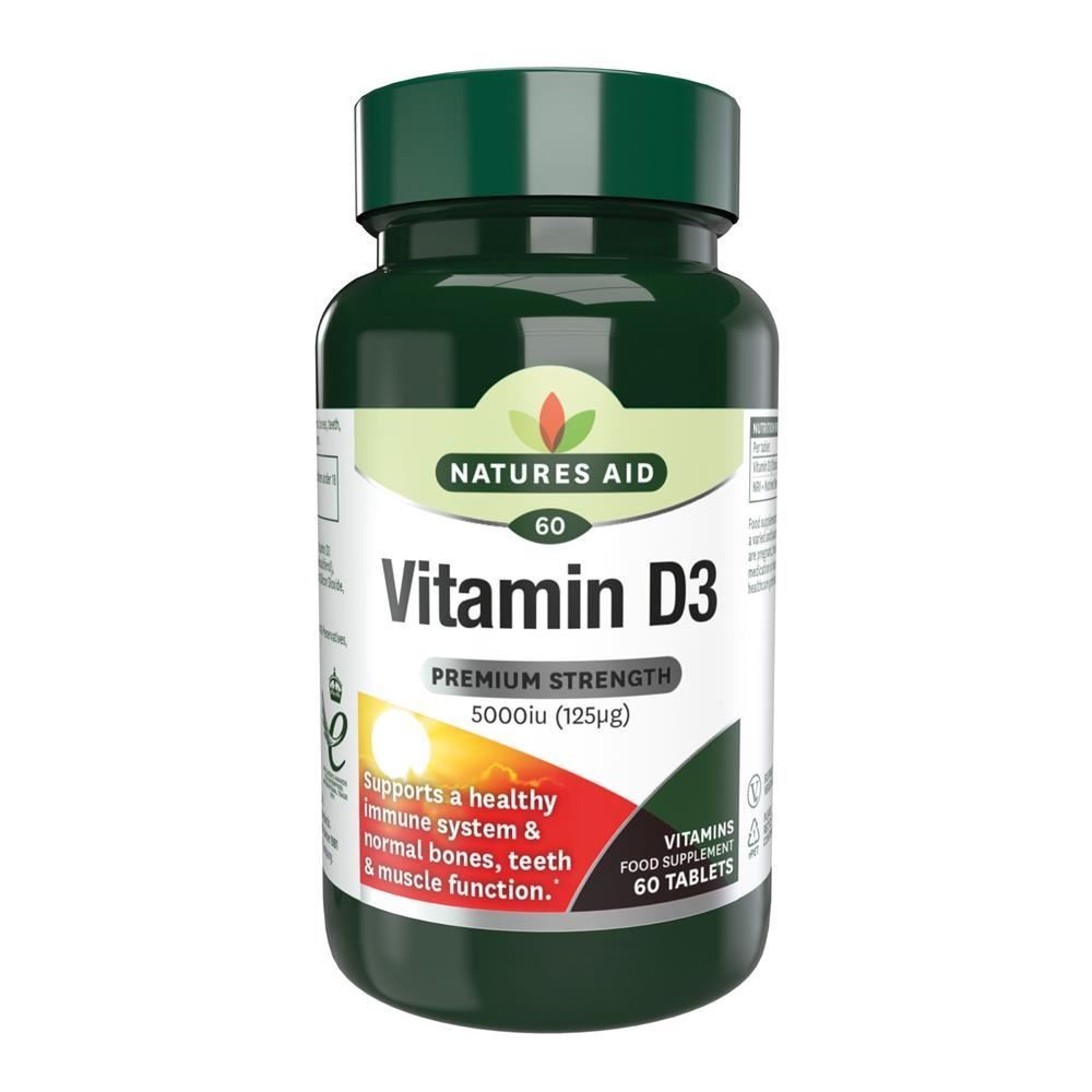 Natures Aid Vitamin D3 5000iu 60 Tablets - 4 Pack