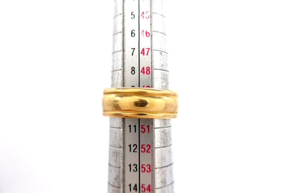 Größe 49 Ring 750 GOLD 18 Karat Bicolor anello bague Smaragd Diamant G3582/25 - Bild 3 von 4