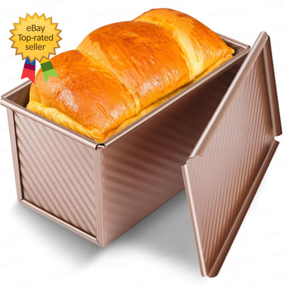 Pullman Loaf Pan with Lid Premium 1 Lb Dough Sandwich Nonstick Bread Pan