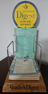 Vintage Circa 1940 Readers Digest Store Display Rack Wood/Metal - Find Another!!