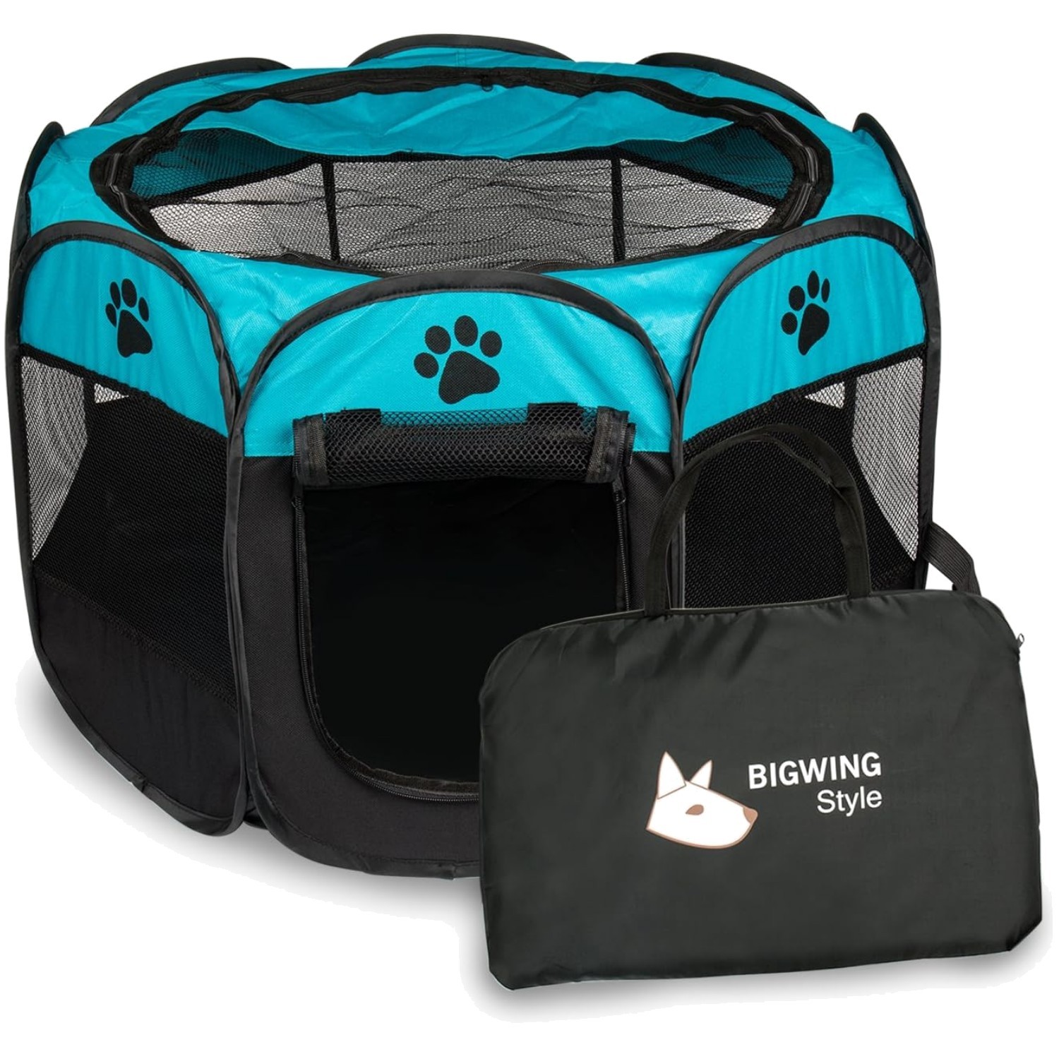 Recinto cane pieghevole portatile Blu, kennel, gabbia, trasporto, interno, es...
