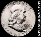 1963-D Franklin Half Dollar-Choice Gem BU Splotchy No Reserve #G8629