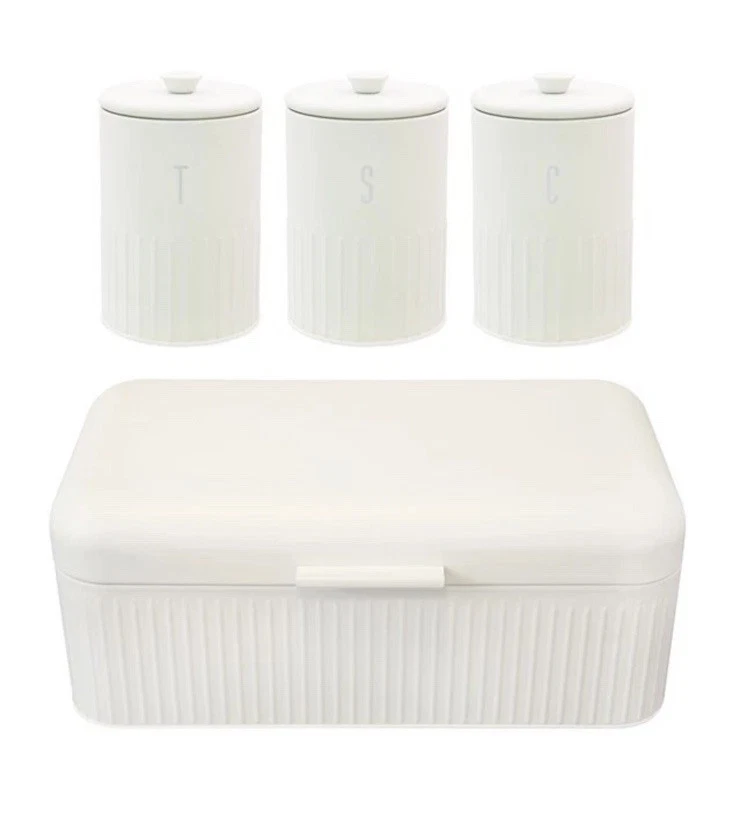 Blackmoor Callisto Tea,Coffee,Sugar,Bread Bin Storage Set 4pc Rib Design Ivory
Opens in a new window