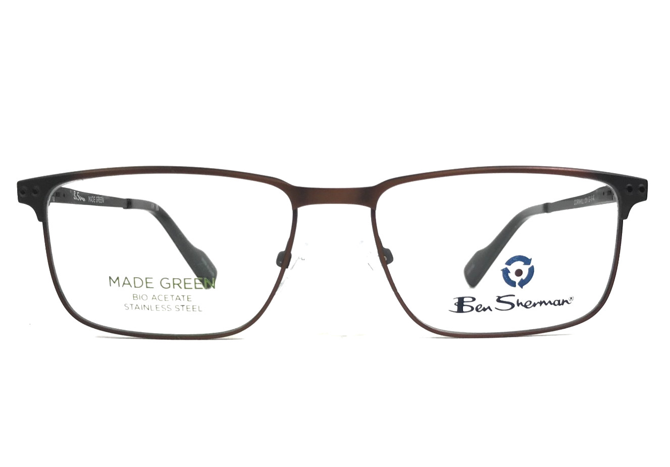 Ben Sherman Eyeglasses Frames CORNHILL C01 Brushed Brown Rectangle 52-16-140