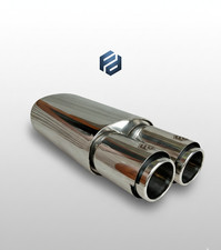 Fd Twin Tip Exhaust Muffler Performance Universal Inlet 2 Inch Outlet 3.5 Inch