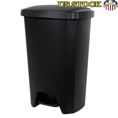 Hands-Free Step Trash Can 13 Gallon Touchless Silent Close Indoor Wastebasket US