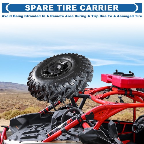 Holds Up to 32in Spare Tire Carrier Mount Rack For CanAm Maverick X3 2017-2024 - Picture 4 of 9
