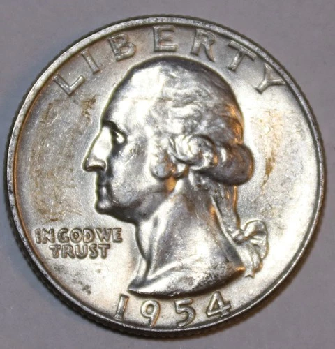 1954-D Washington Silver Quarter - AU - #0655EA