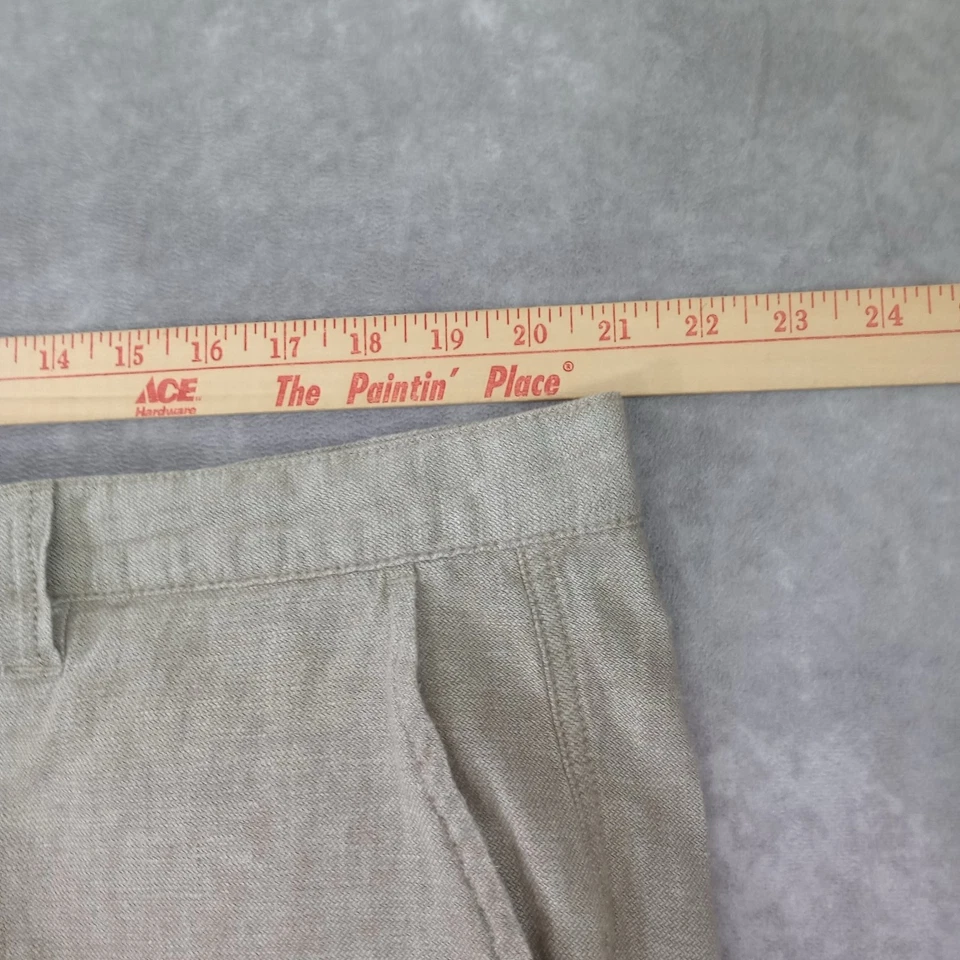 Pantalones Cortos Carga Tasso Elba Para Hombre 42x9 Marrón Mezcla de Lino Relajado tiro Alto Foto 4 de 4