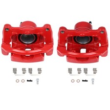 Front Brake Calipers Set Red 2Pc 19B2698 for Pontiac Vibe Toyota Corolla Matrix