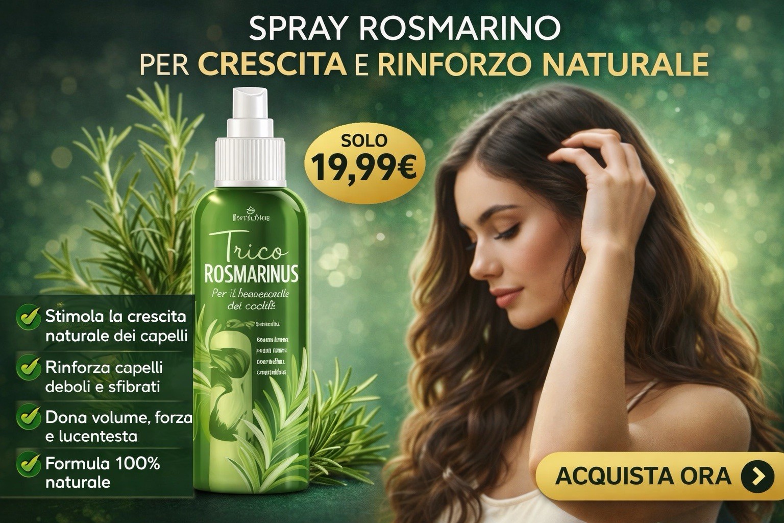Trico Rosmarinus Lozione Anticaduta Naturale per Capelli Fragili 100ml