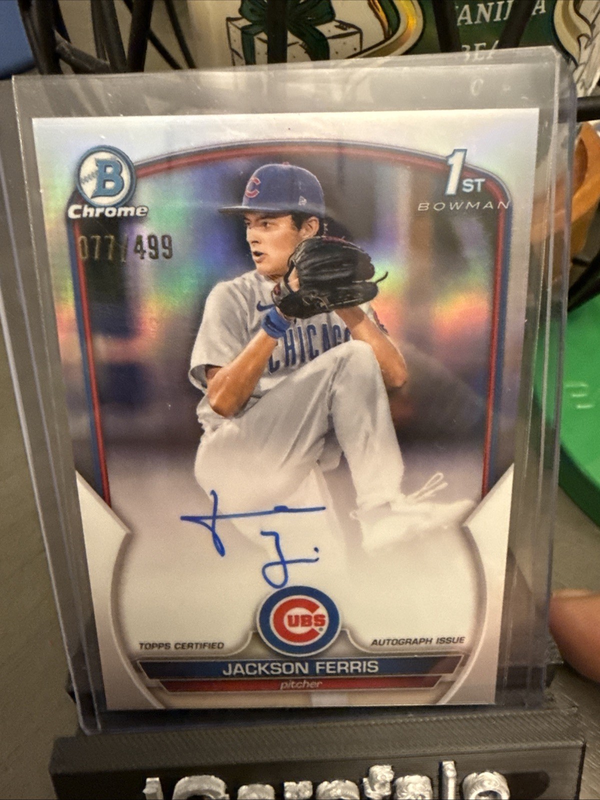 2023 Bowman Chrome Prospect Auto Refractor #CPA-JF Jackson Ferris /499 Cubs