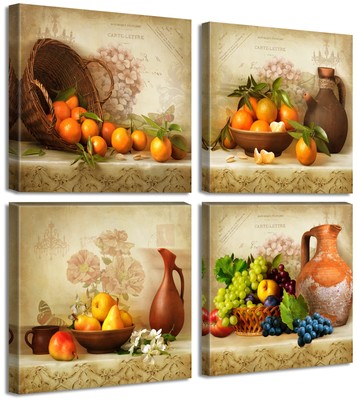 Jiazugo Kitchen Wall Decor Canvas Art For Dining Room Vintage Theme Fr