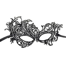 Black Lace Masquerade Eye Mask Venetian Party Cosplay Halloween Costume Accessor