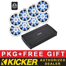 KICKER 48KXMA800.8 MARINE/BOAT 8CH AMPLIFIER 6.5" SPEAKERS WITH LED RGB LIGHT