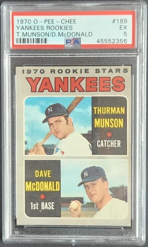 1970 O-Pee-Chee OPC #189 RC Thurman Munson ROOKIE NY Yankees - PSA 5 EXCELLENT
