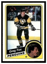 1984 O-Pee-Chee Hockey Greg Fox 175 Pittsburgh Penguins