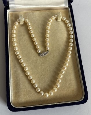 Vintage Maruwa Pearl Co. Necklace from Japan 14K Clasp Cultured