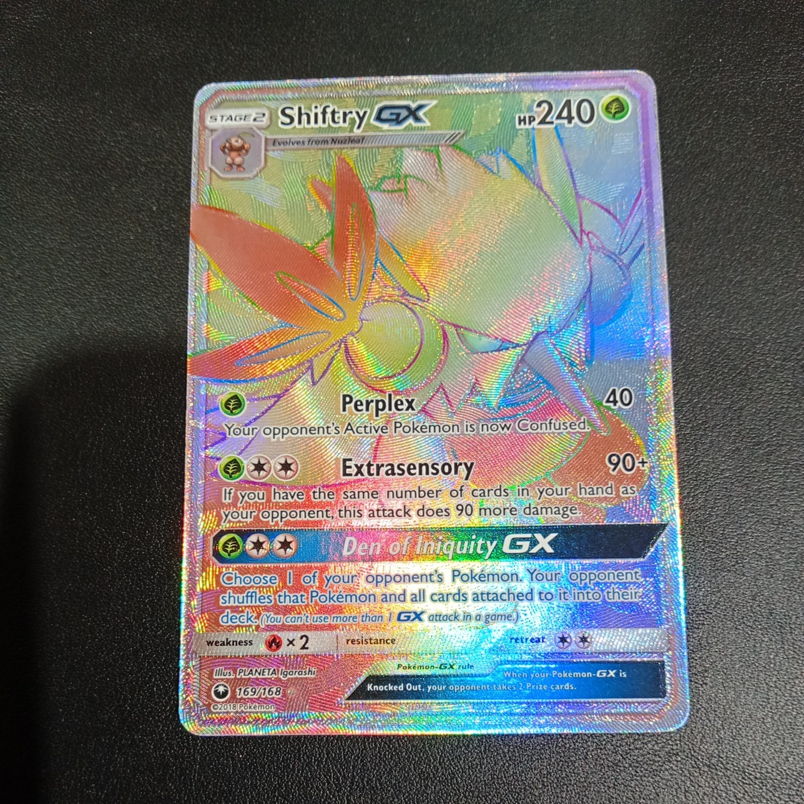 Pokémon TCG Shiftry GX Celestial Storm 169/168 Holo Secret Rare NM