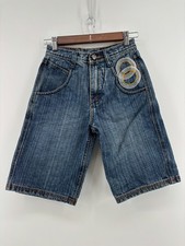 Notorious BIG Jean Shorts Boys Blue Biggie Smalls Embroidered Baggy 10 Vintage