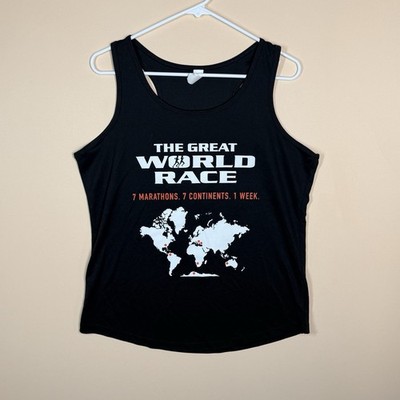 The Great World Race Promo Tank Top Running Singlet Ultralight Black Men s XL