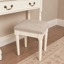 Ivory Cushioned Dressing Table Stool - Charlotte Ivory Range