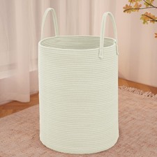 JMvicyroam Large 60L Cotton Rope Woven Laundry Basket Hamper Storage Bin Blanket