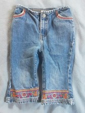 Vintage Dora The Explorer 2T Girls Blue Jeans With Floral Embroidery