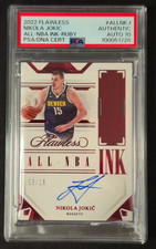 2022 Panini Flawless All NBA Ink Ruby Nikola Jokic Auto /15 PSA AUTO 10