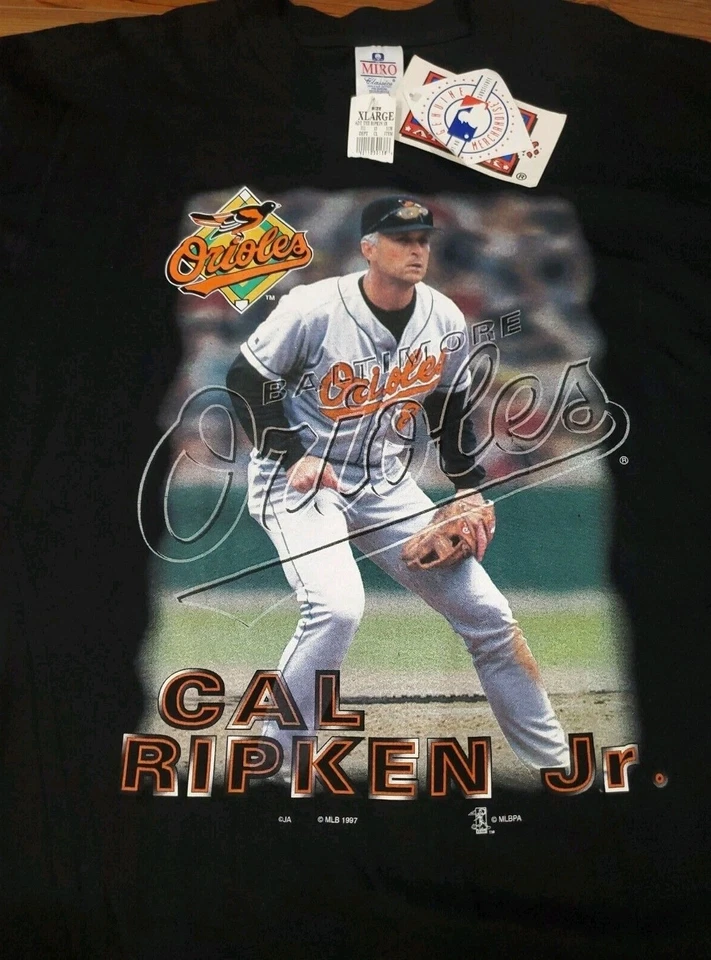Nueva con etiquetas Camiseta de Jugador Vintage Años 90 XL Cal Ripken Jr MLB Béisbol Orioles 1997 NUEVA Foto 2 de 4