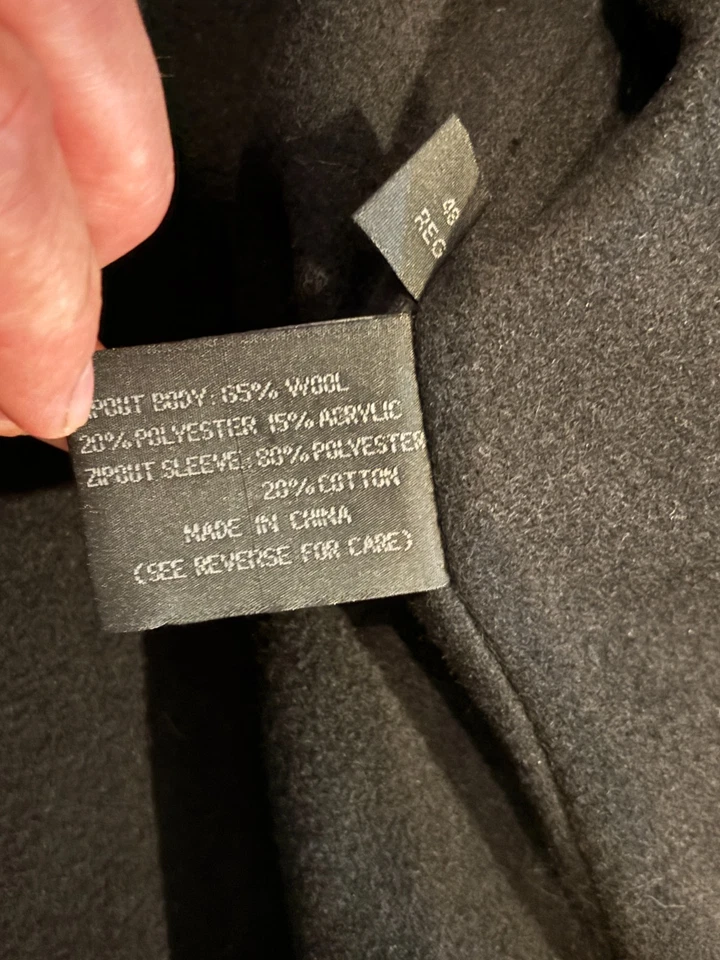 Gabardina vintage Bill Blass para hombre 48R marrón extraíble mezcla de lana forro botón Foto 4 de 4