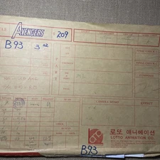 THE AVENGERS ASSEMBLE Animation Art Cels Layout Marvel Comics HAWKWING M83