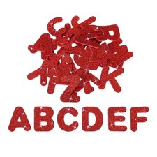 Alphabet Foam Stickers 52Pcs Letters A-Z EVA Self Adhesive Glitters Red